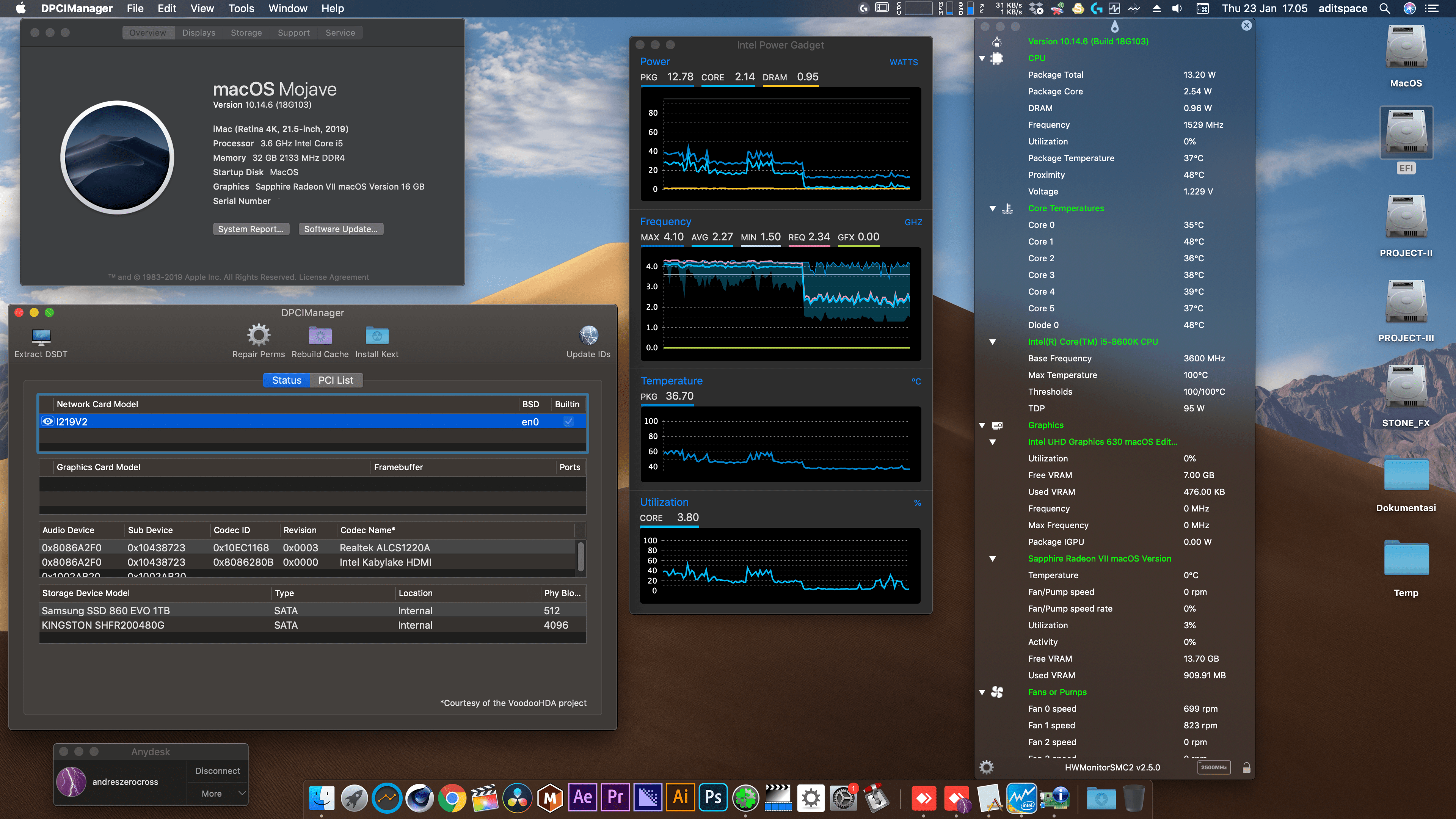 Success Hackintosh macOS Mojave 10.14.6 Build 18G103 in Asus Z370-I Gaming + Intel Core i5 8600K + Sapphire HIS Radeon VII